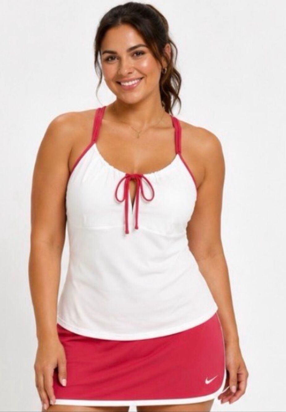 Nike Tennis Skirt/Skort Pink and White Size Large B-1